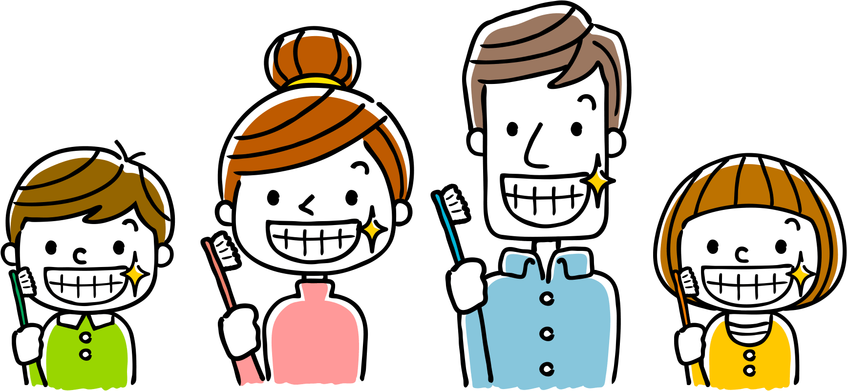 家族で歯みがき